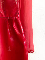 Valentino Lacca Red Patent Tulle Dress