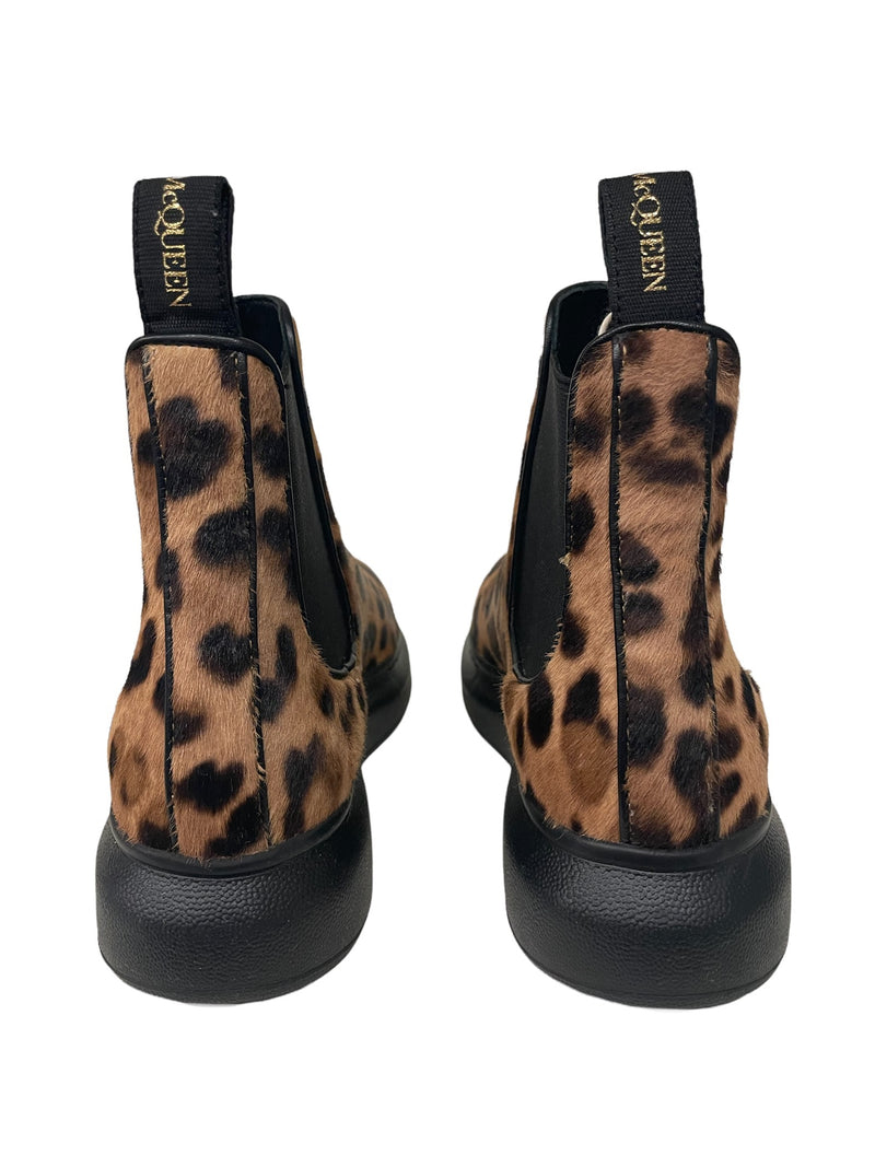 Alexander McQueen Leopard Print Chelsea Boots