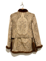 Valentino Vintage Tapestry Mink Skirt Suit